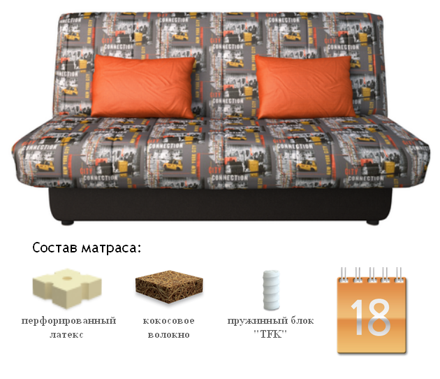 Диван-кровать Бон Софт Урбан сити 01, Сонит (Sonit), Беларусь