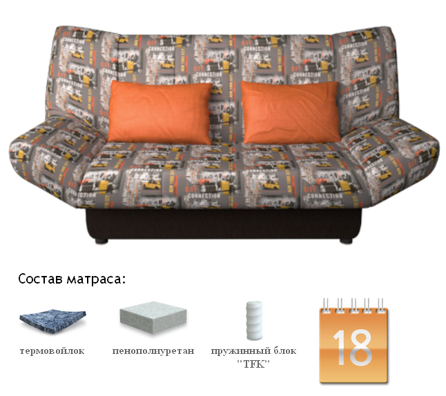 Диван-кровать Жак TFK Урбан сити 01, Сонит (Sonit), Беларусь