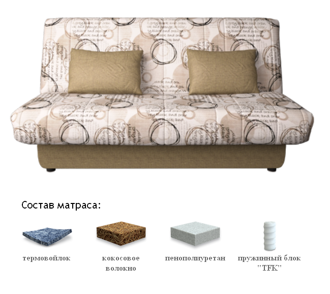 Диван-кровать Бон Прайд Коттон Блэк, Сонит (Sonit), Беларусь